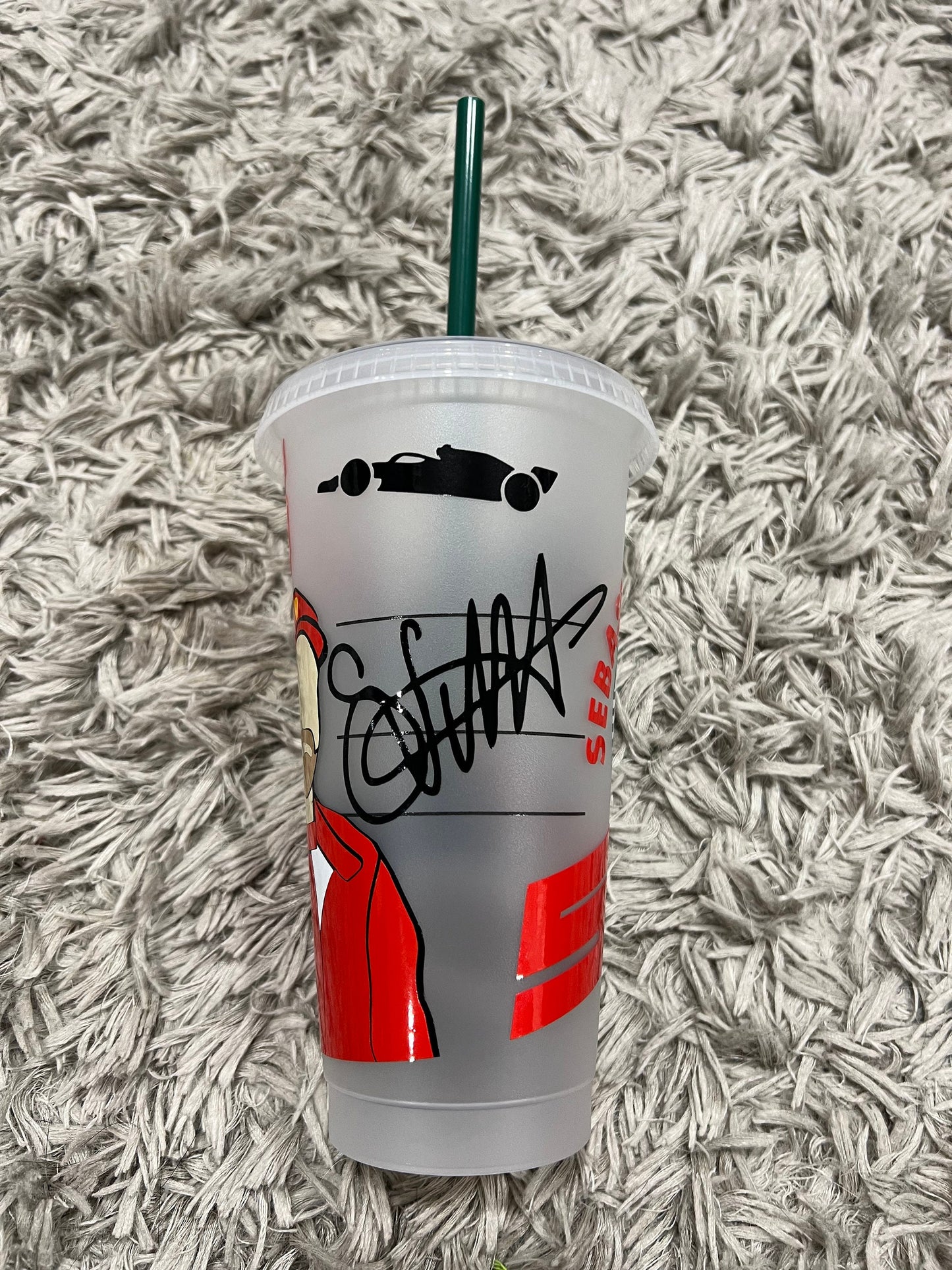 Sebastian vettel 2020 inspired Starbucks tumbler.