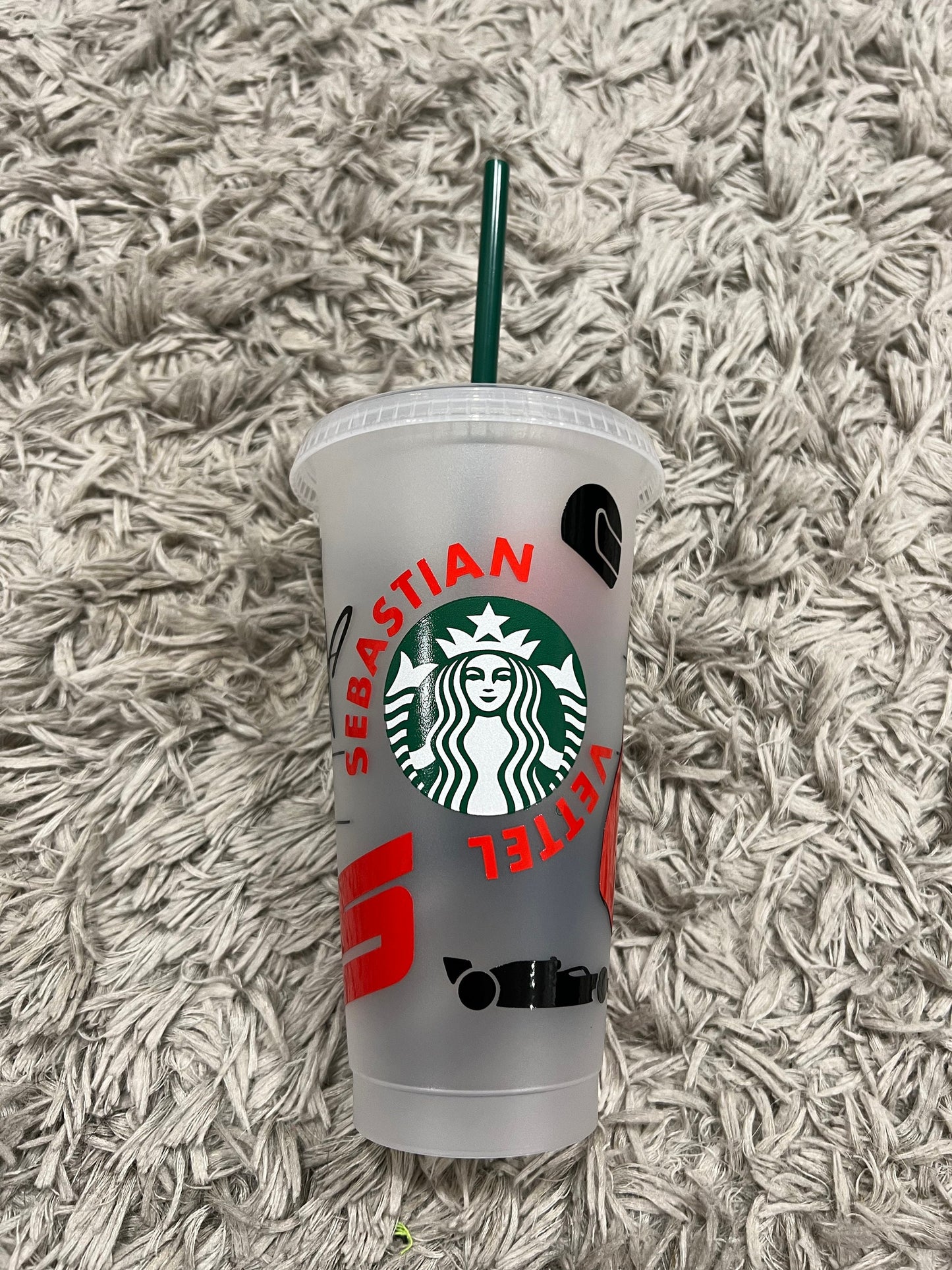 Sebastian vettel 2020 inspired Starbucks tumbler.