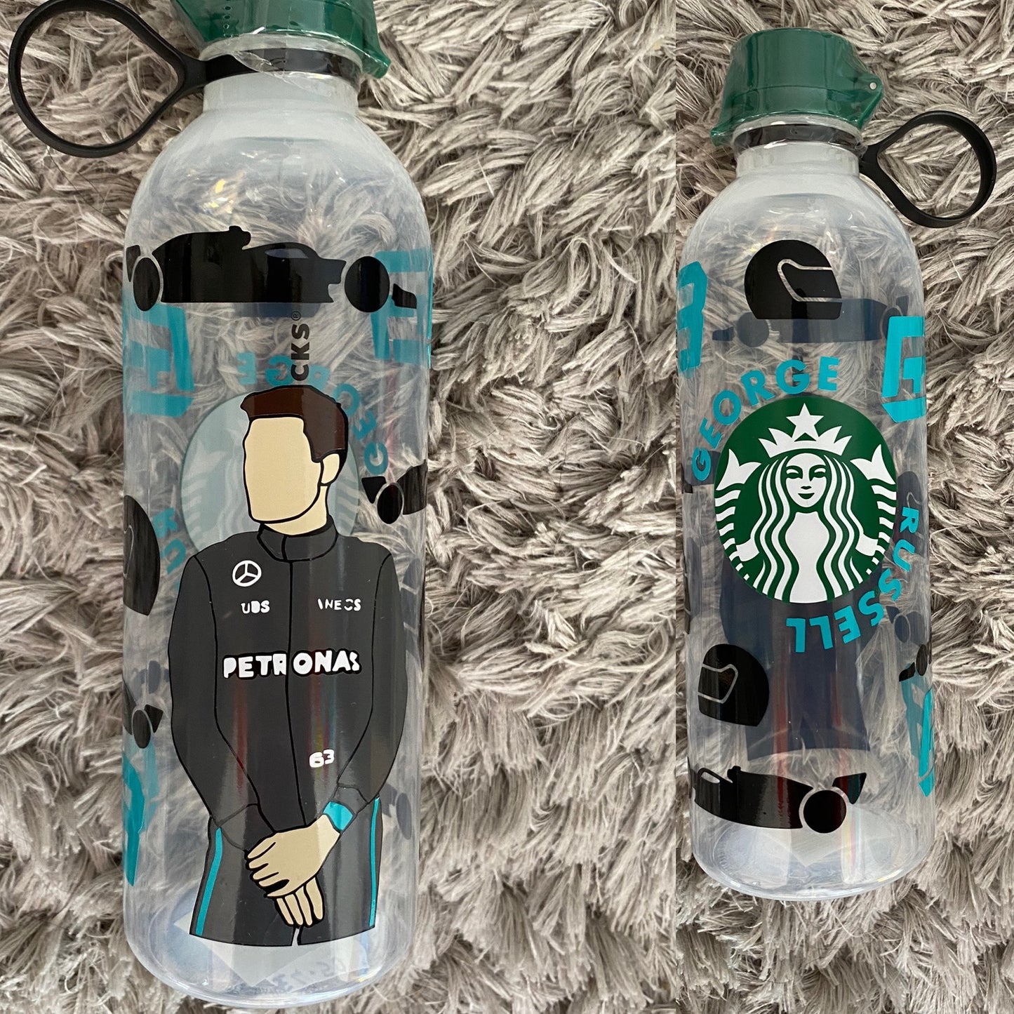 George Russell Starbuck water bottle