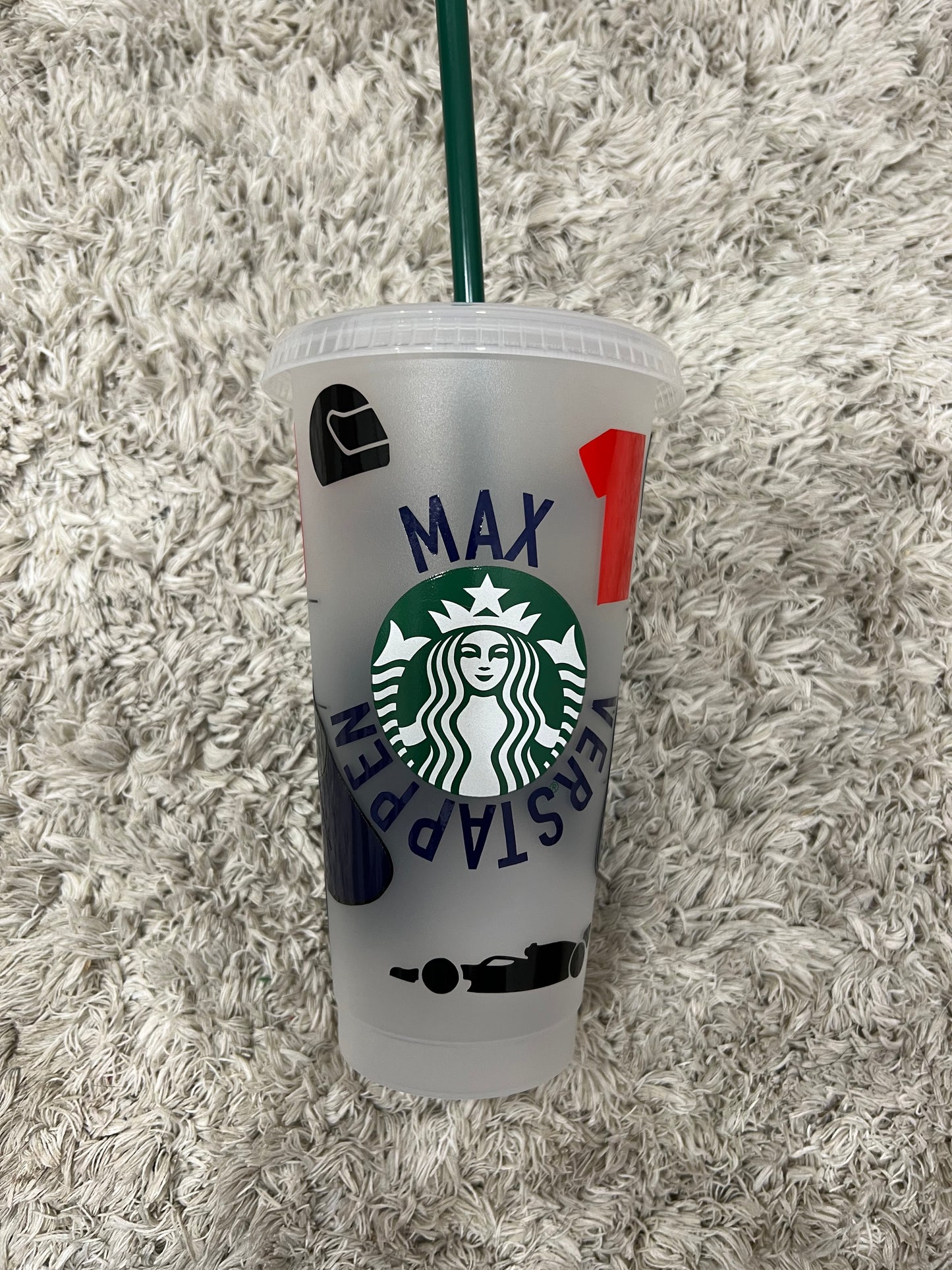 Max verstappen Helmet inspired Starbucks tumbler.