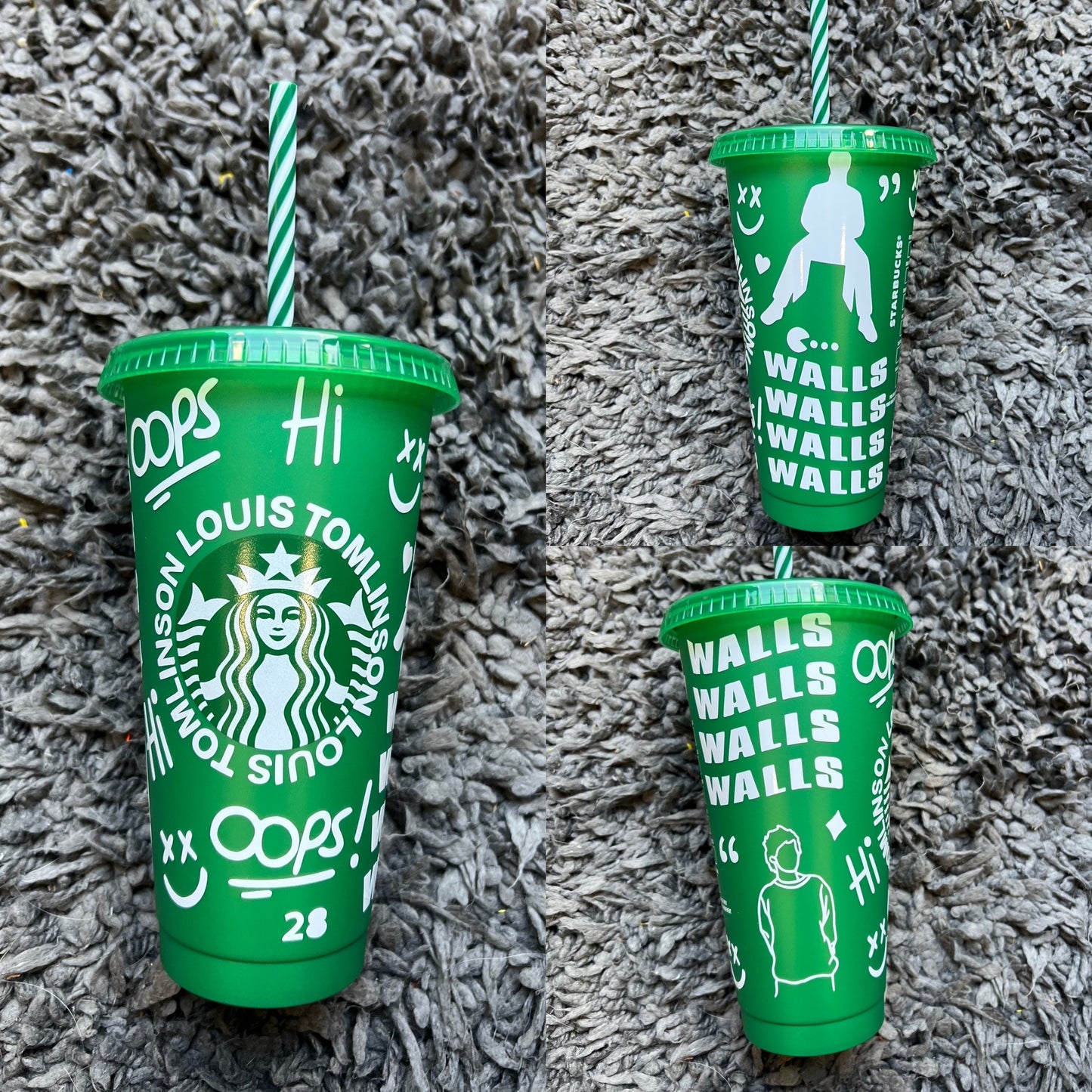 Louis Tomlinson inspired green Starbuck tumbler